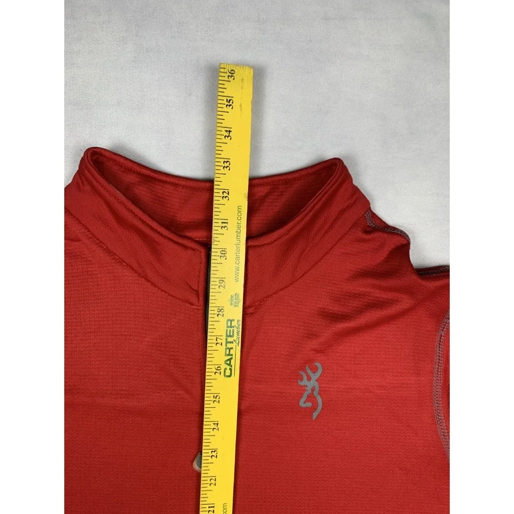 Browning Pullover Mens‎ XL Red 1/4 Zip Performance Shirt Hunting Logo